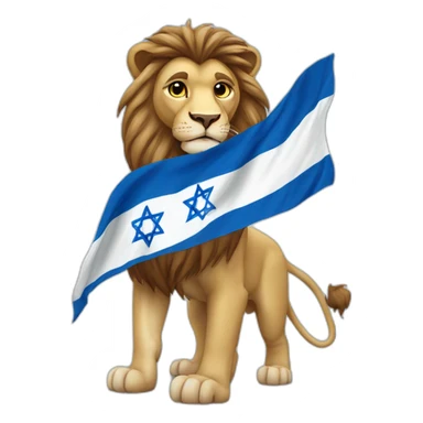 lion in israeli colours sticker