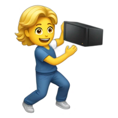 A person throwing set top box sticker