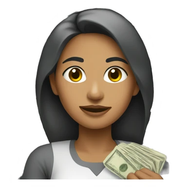 Mujer con dólares sticker