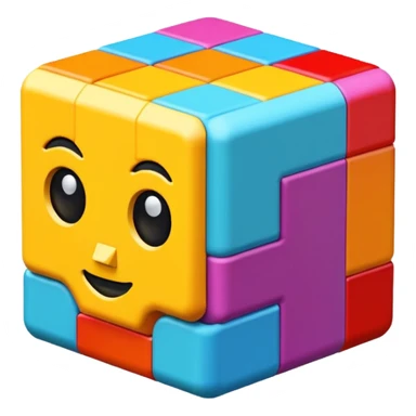 Pixeled style 3d sticker