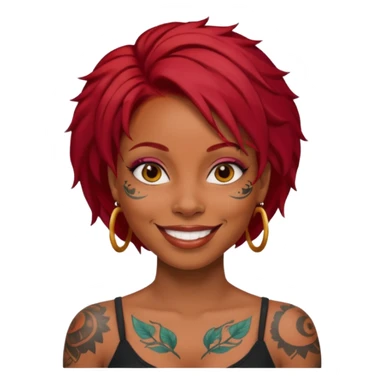black woman with red hair and tattoos sticker