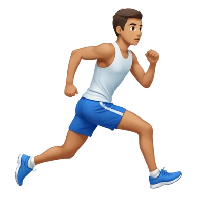 man with blue shorts running very fast sticker