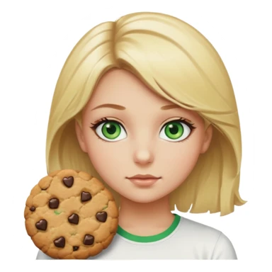 Un fille blonde au yeux vert je veut du mascara sur mais sil je veux un t-shirt blanc moulant et je veux un géant sticker