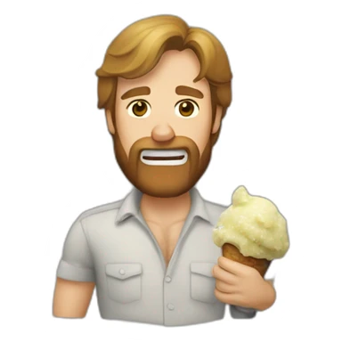 Chuck Norris mange une glace sticker