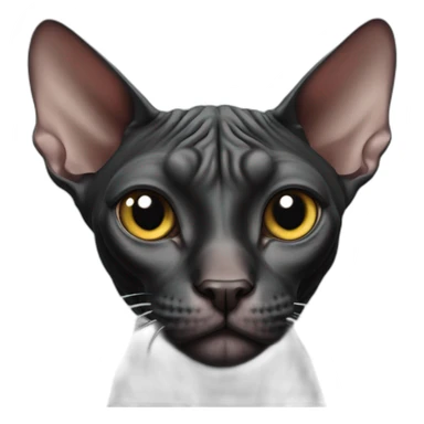black sphynx cat sticker