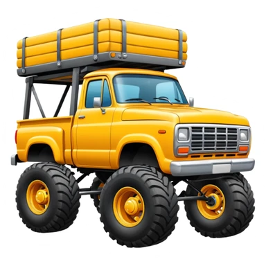 squatted truck with cartoonish proportions and bright colors sticker