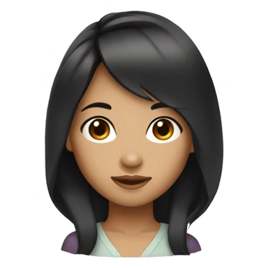 Black hair Asian girl with tan skin sticker