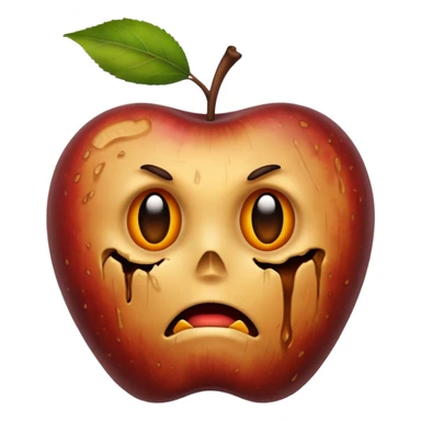 Rotten apple emoji no face sticker