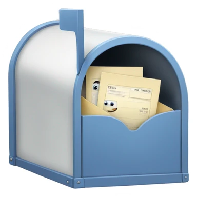 open mailbox with envelopes sticker