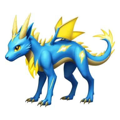 Manectric-Lucio-Draco-Fakémon-hybrid-creature (full body), 4 legs sticker