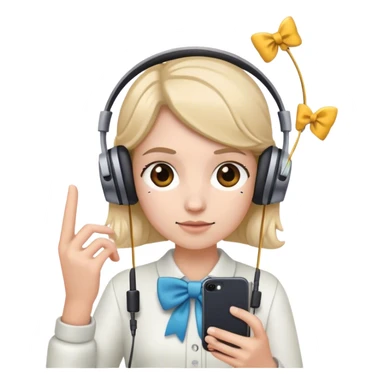 Lazo 🎀 i iPhone  con auriculares  sticker