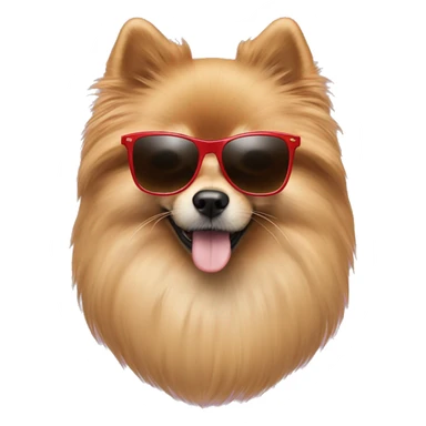 Pomaranian with sunglasses and Gucci  sticker