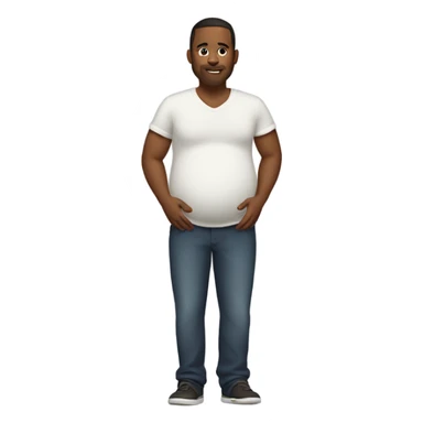Man with pregnant with large baby bump sticker