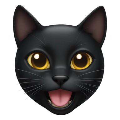 black cat meowing sticker
