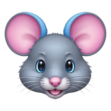 A mouse face with blue backlighting sticker