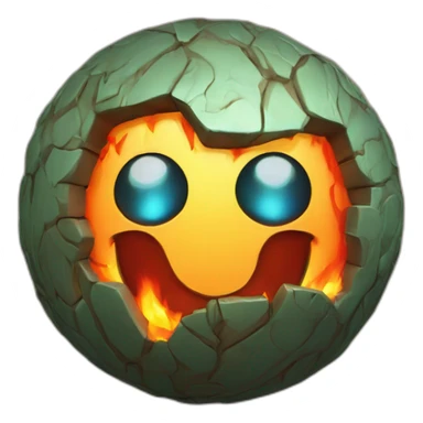 3d sphere with a cartoon nauseated fire Creeper skin texture with beautiful eyes sticker