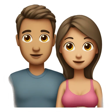 A pregnant woman with her husband  sticker