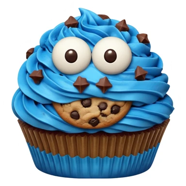 Cookie Monster themed cupcake sticker