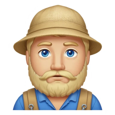 Pêcheur blond barbu grassouillet yeux bleus sticker