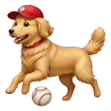 Dog playing baseball sticker