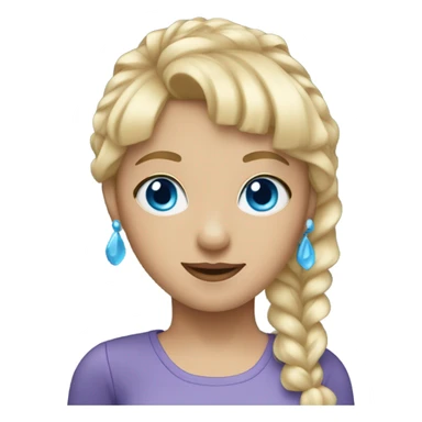 Girl with blue eyes and blonde hair with a fringe  sticker