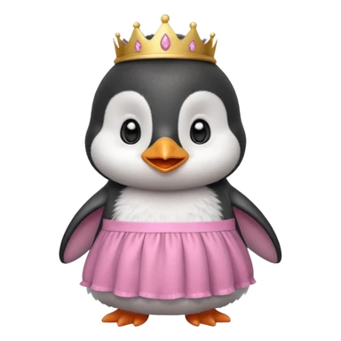 Baby princess penguin with pink dress  sticker