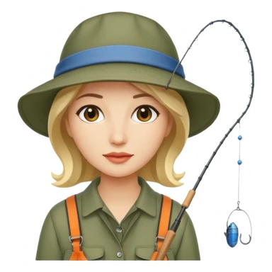 Women Fishing sticker