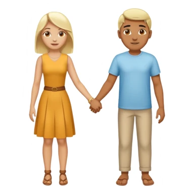 Naked Indian man and naked blonde woman holding hands sticker