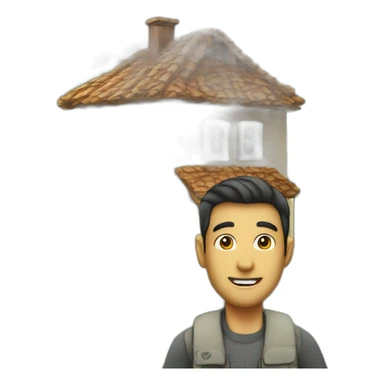 Homme sur une maison sticker