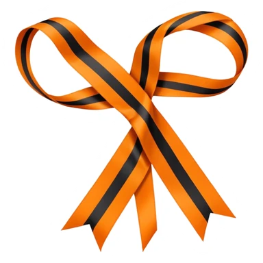 George ribbon flat with orange and black stripes, simple style sticker
