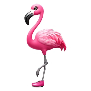 pink flamingo with tap dancing shoes sticker