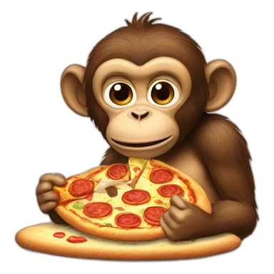 monkey eating pizza sticker