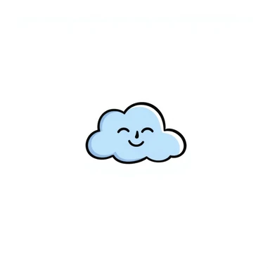 blue cloud, simple and friendly sticker