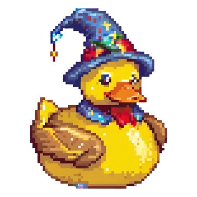 rubber duck with wizard hat sticker