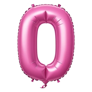 pink number zero balloon sticker