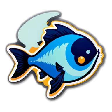 Fish with cat ears sticker