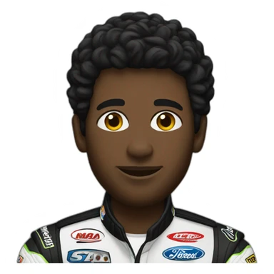 black NASCAR driver sticker