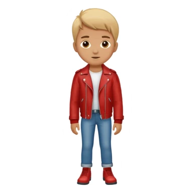 Boy in leather jocket, full body, different color leather jocket, close up sticker