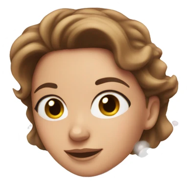 White girl with brown hair in a pink bubble bath sticker