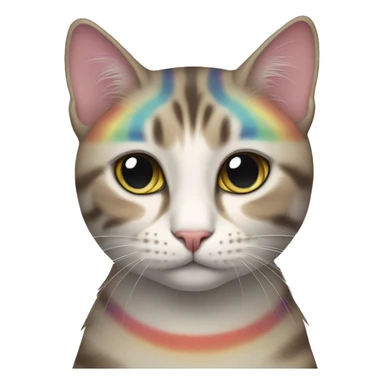 cat with rainbow stripes sticker