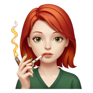 red hair alt girl smoking a joint sticker