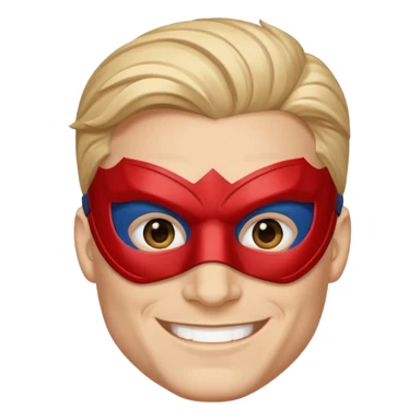 Male superhero face happy sticker