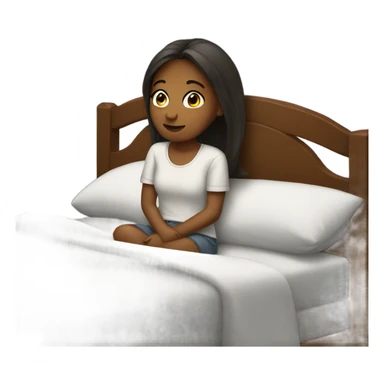 Girl in bed alone sticker