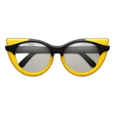 blank circle yellow emoji with black triangle pointy glasses sticker