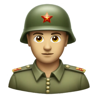 ussr soldier serious with military helmet sticker
