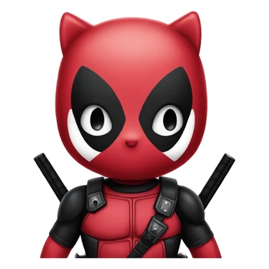hello kitty as deadpool sticker