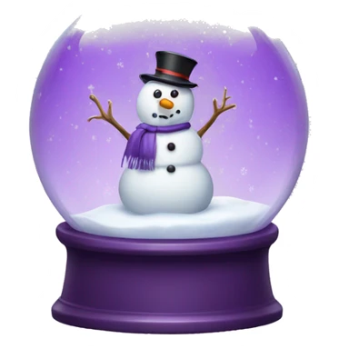 Purple snow globe with a snowman inside sticker