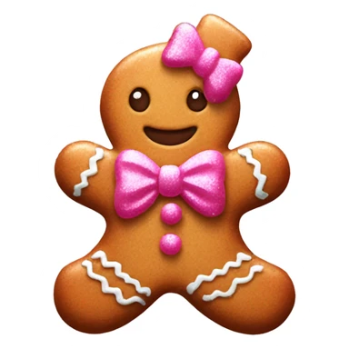 pink glittery gingerbread with a bow sticker