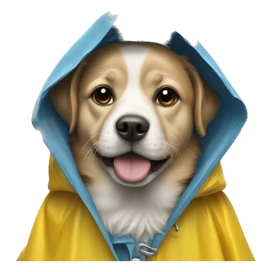 Dog wearing raincoat sticker