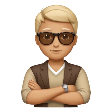 people cross hand with sunglasses on sticker